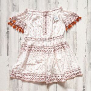 Mer St. Barth One Size Orange & White Dress